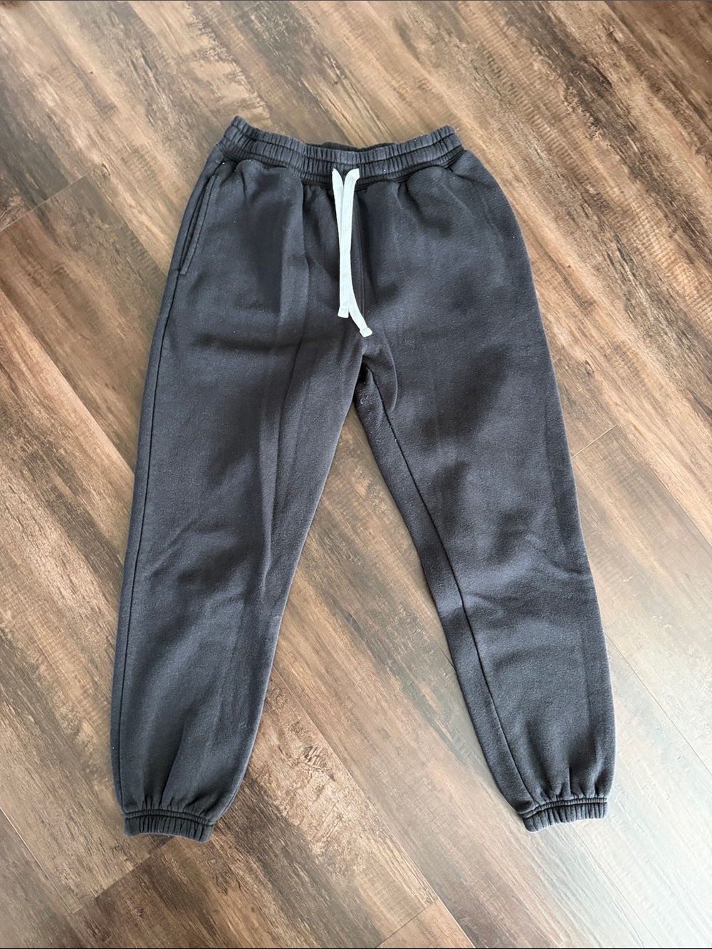 Black Jogger Sweatpants with White Drawstring